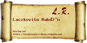 Laczkovits Rabán névjegykártya